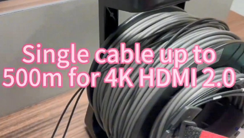 4-Channel Armored 8K Pure Fiber Optic MPO HDMI Extension Cable Drum Reel