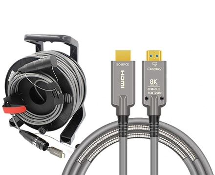 Armored 8k Fiber Optic Hdmi 2.1 Active Optical Cable On Roxtone Drum