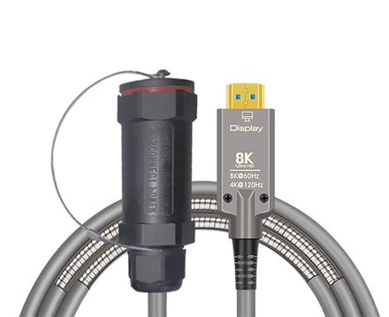 Armored 8k Fiber Optic Hdmi 2.1 Active Optical Cable With Protection Caps