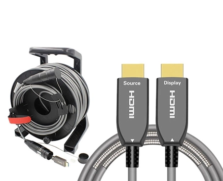 Armored 4k Fiber Optic Hdmi 2.0 Aoc-Active Optical Cable On Drum Reel