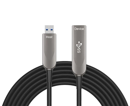 USB3.2 AM to AF Fiber Active Optical Extension Cable