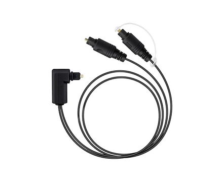 Right Angled 1 to 2 Passive Optical Toslink Splitter Cable Male to Male