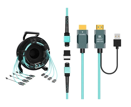 4-in-1 Detachable Armored 8K HDMI 2.1 Pure Fiber Optic Extension Cable Drum