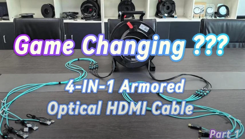 4 Channels Armored 8K HDMI Pure Fiber Optic Cable on Roxtone PCD drum-Part 1